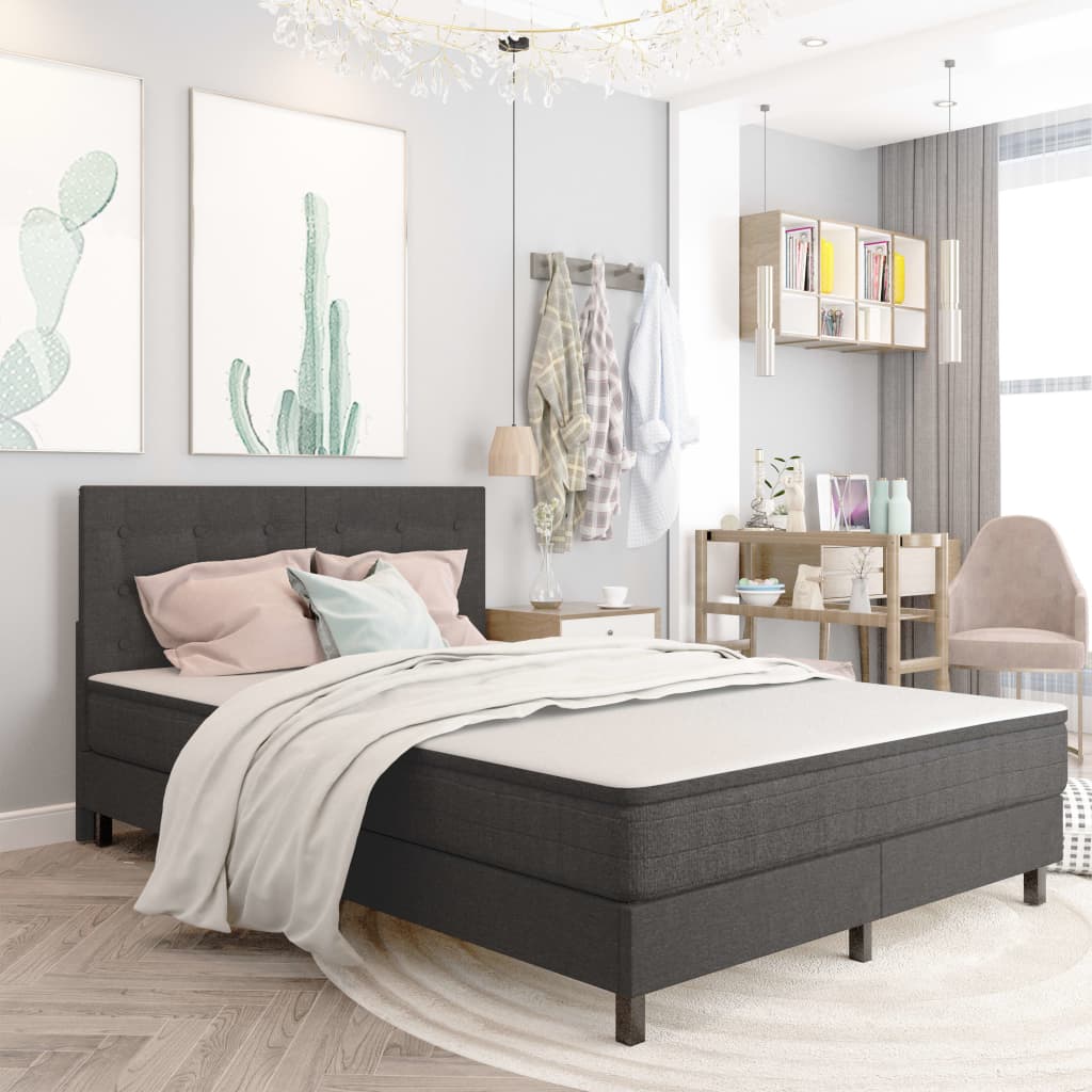vidaXL Boxspring en bois gris 140x200 cm