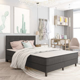 vidaXL Boxspring en bois gris 140x200 cm