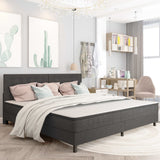 vidaXL Boxspring en bois gris 140x200 cm