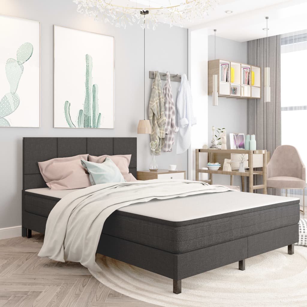 vidaXL Boxspring en bois gris 140x200 cm