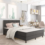 vidaXL Boxspring en bois gris 140x200 cm