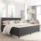 vidaXL Boxspring en bois gris 140x200 cm