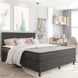 vidaXL Boxspring en bois gris 140x200 cm
