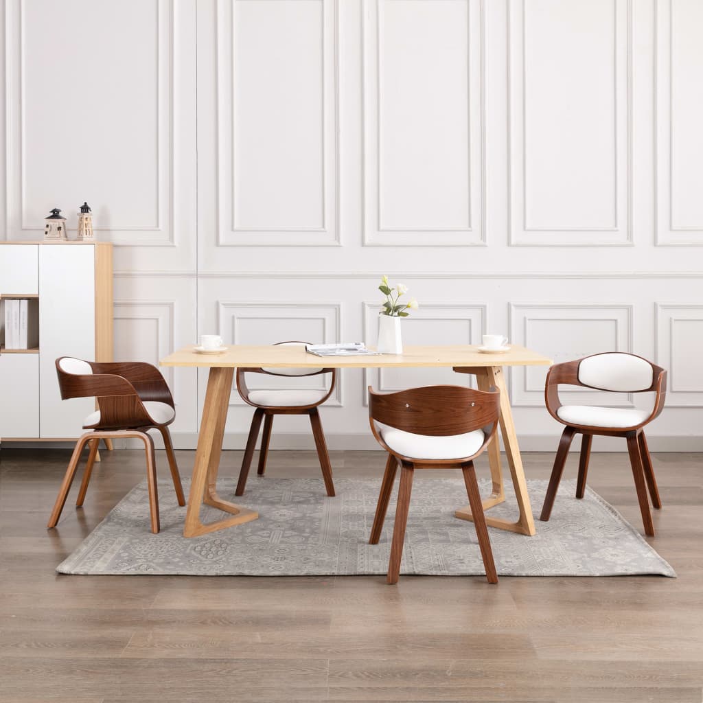 vidaXL Eetkamerstoelen 2 st gebogen hout en kunstleer