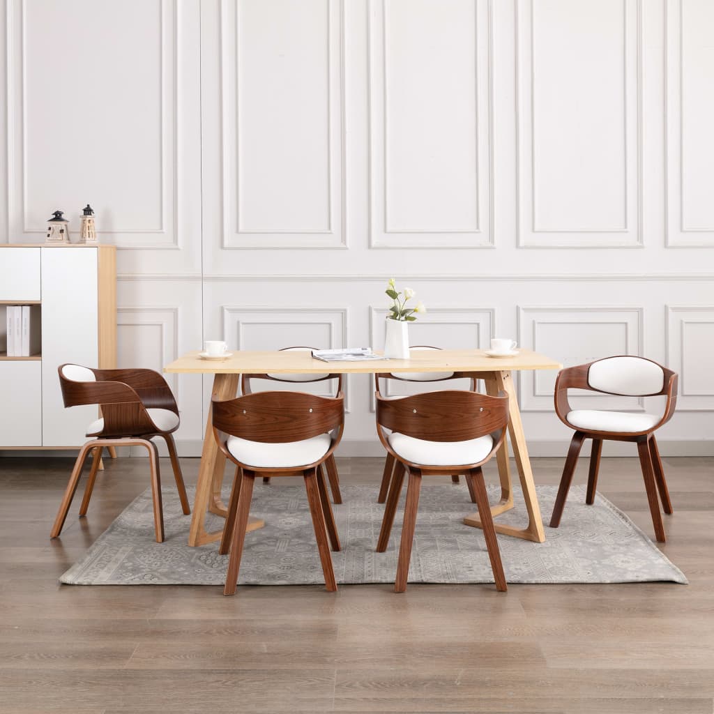 vidaXL Eetkamerstoelen 2 st gebogen hout en kunstleer
