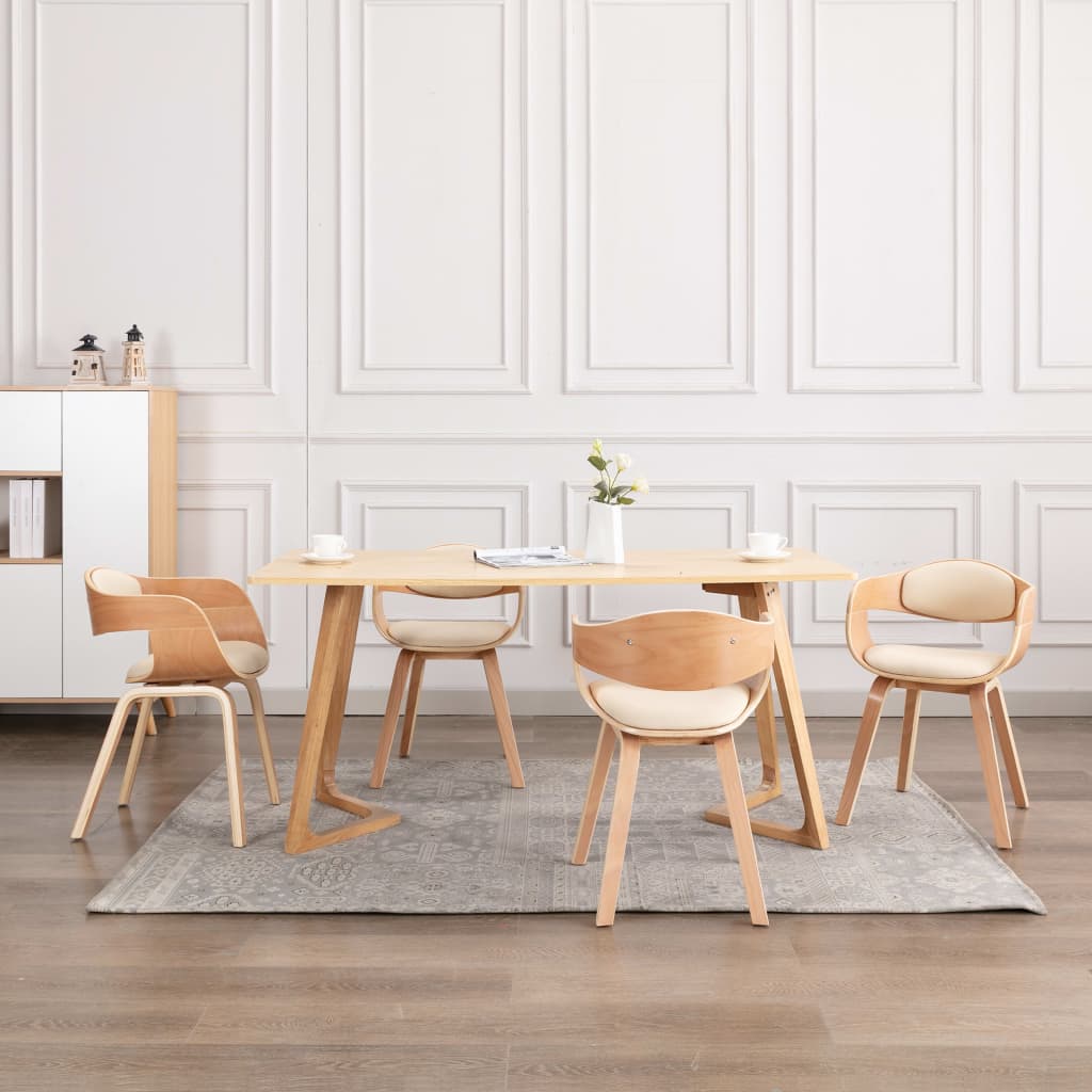 vidaXL Eetkamerstoelen 2 st gebogen hout en kunstleer