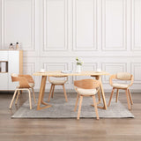 vidaXL Eetkamerstoelen 2 st gebogen hout en kunstleer