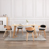 vidaXL Eetkamerstoelen 2 st gebogen hout en kunstleer