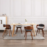 vidaXL Eetkamerstoelen 2 st gebogen hout en kunstleer