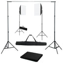 vidaXL Fotostudioset met softboxlampen en achtergrond