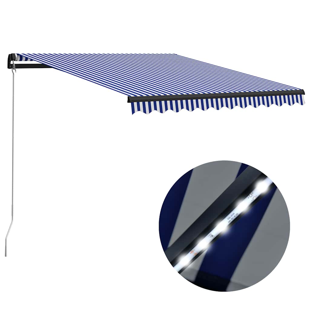 vidaXL Luifel handmatig uittrekbaar met LED 300x250 cm antraciet