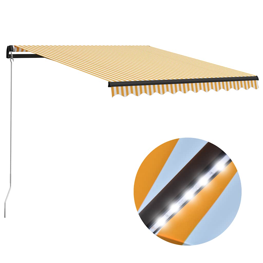 vidaXL Luifel handmatig uittrekbaar met LED 300x250 cm antraciet