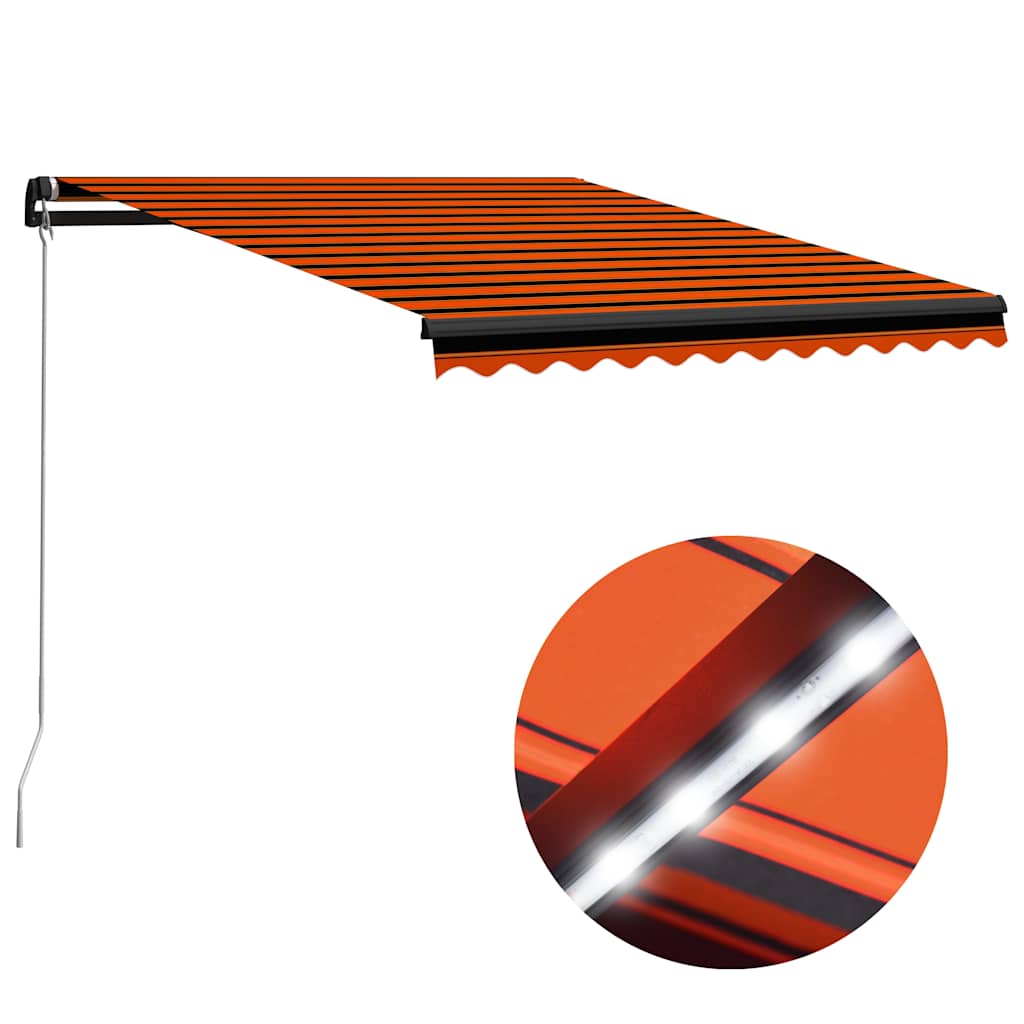 vidaXL Luifel handmatig uittrekbaar met LED 300x250 cm antraciet