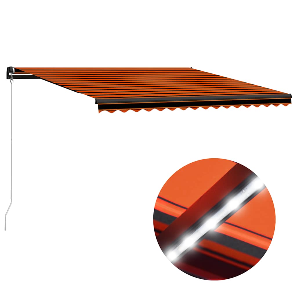 vidaXL Luifel handmatig uittrekbaar met LED 300x250 cm antraciet