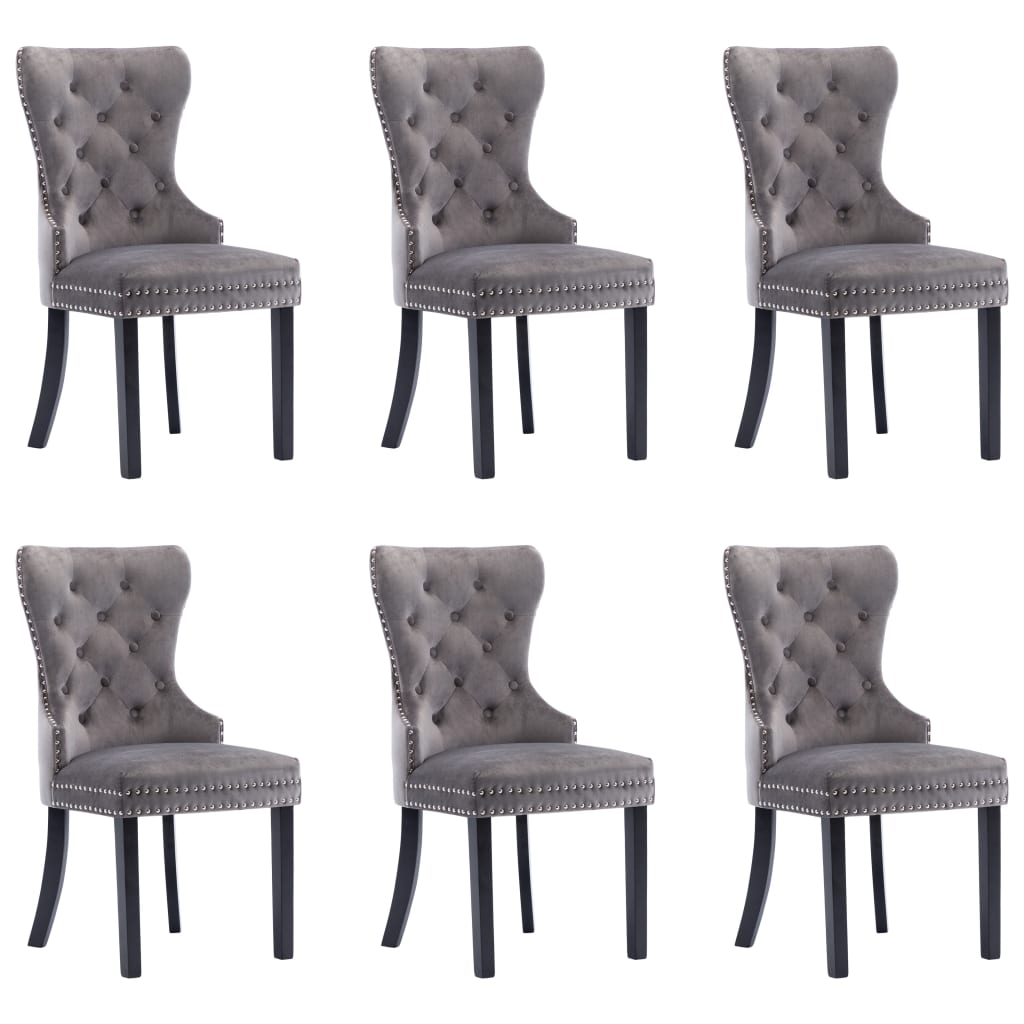 vidaXL Eetkamerstoelen 2 st fluweel grijs