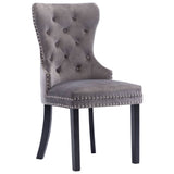vidaXL Eetkamerstoelen 2 st fluweel grijs