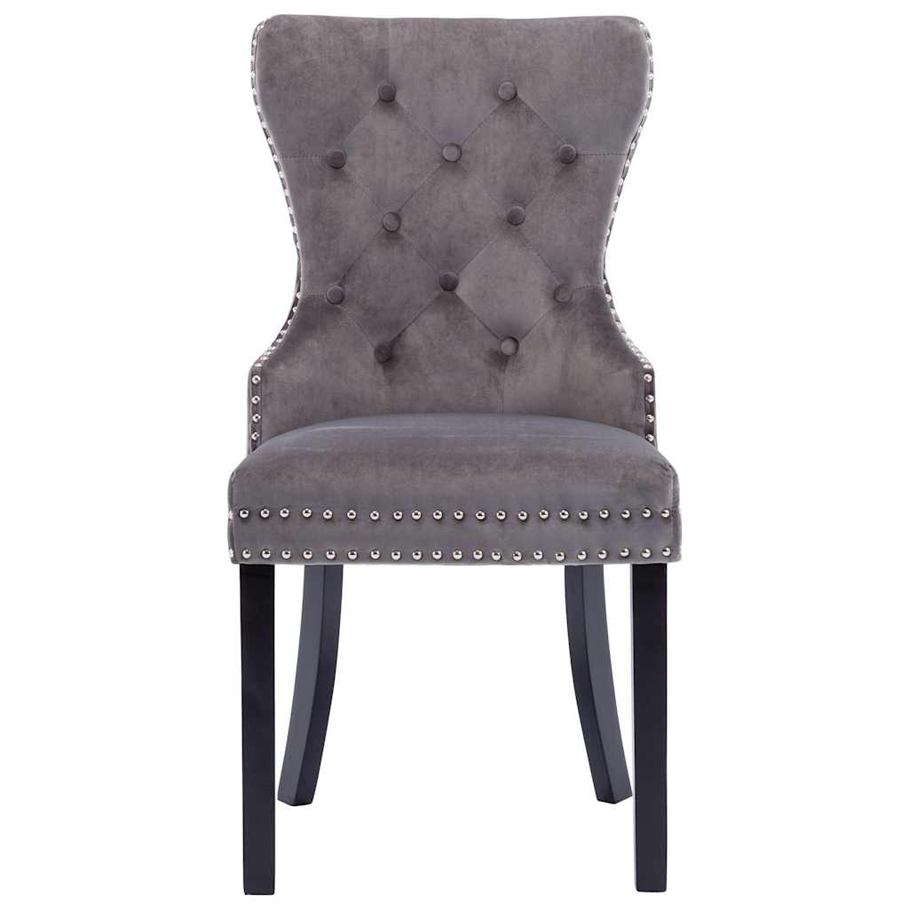 vidaXL Eetkamerstoelen 2 st fluweel grijs
