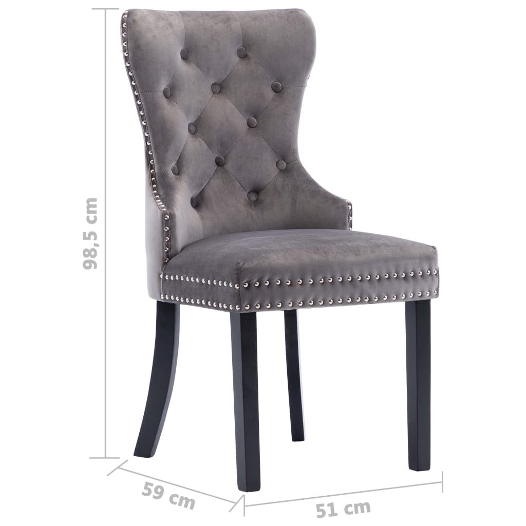 vidaXL Eetkamerstoelen 2 st fluweel grijs