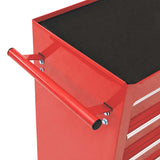 vidaXL Gereedschapswagen met 10 lades staal rood