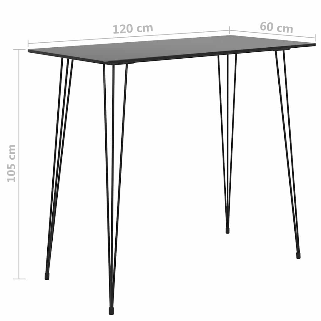 vidaXL 5-delige Barset zwart