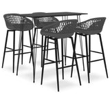 vidaXL 5-delige Barset zwart