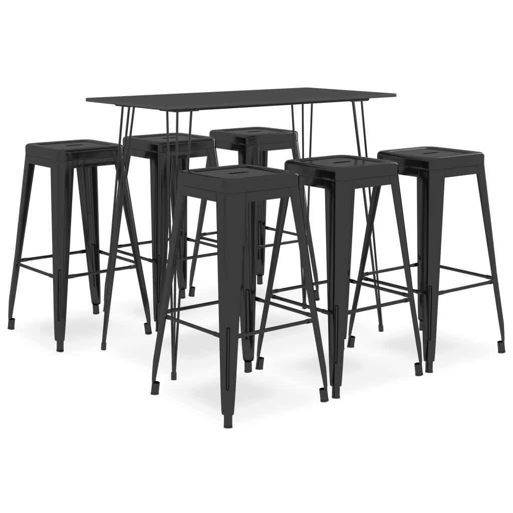 vidaXL 5-delige Barset zwart