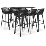 vidaXL 5-delige Barset zwart
