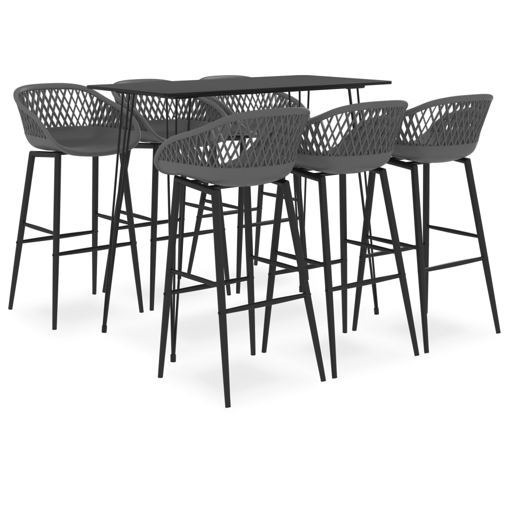 vidaXL 5-delige Barset zwart