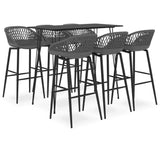 vidaXL 5-delige Barset zwart