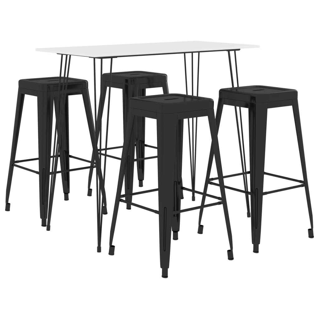 vidaXL 5-delige Barset zwart