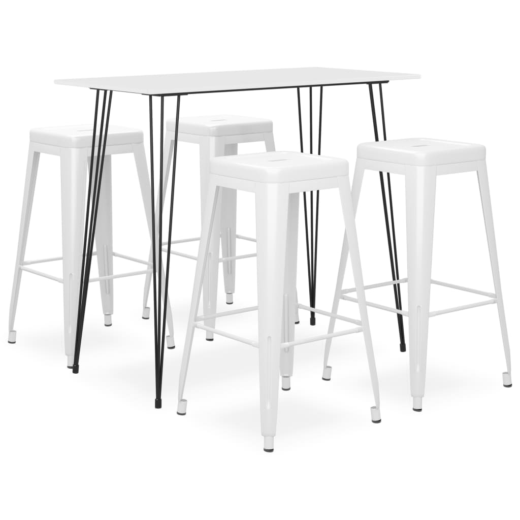 vidaXL 5-delige Barset zwart