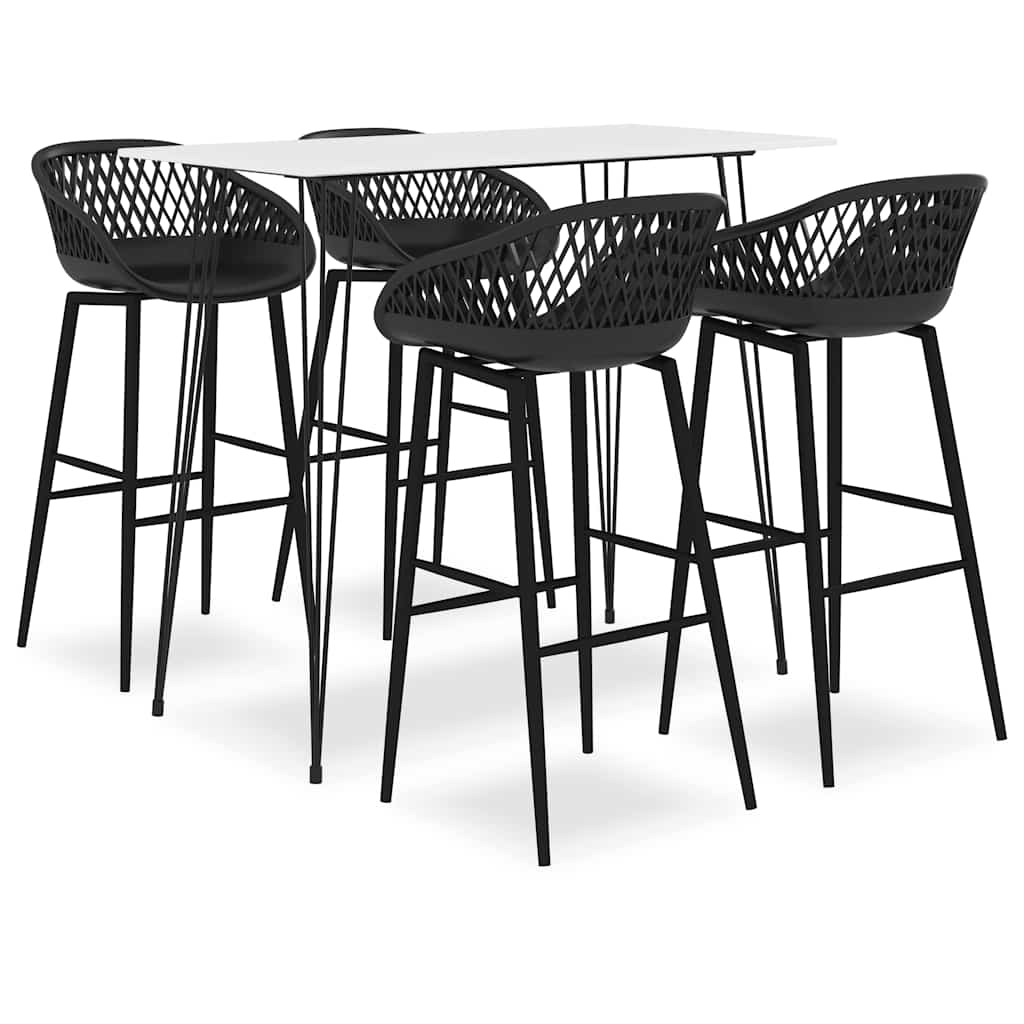 vidaXL 5-delige Barset zwart