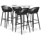 vidaXL 5-delige Barset zwart