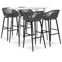 vidaXL 5-delige Barset zwart