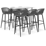 vidaXL 5-delige Barset zwart