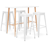 vidaXL 5-delige Barset wit en zwart