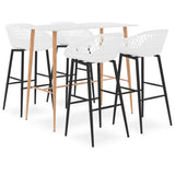 vidaXL 5-Piece Bar Set White and Black