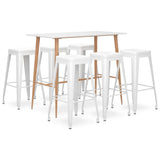 vidaXL 5-delige Barset wit en zwart