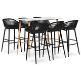 vidaXL 5-Piece Bar Set White and Black