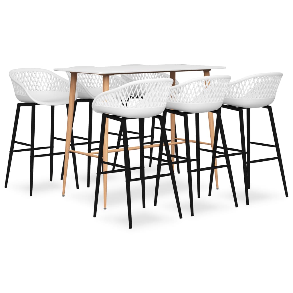 vidaXL 5-Piece Bar Set White and Black