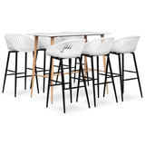 vidaXL 5-Piece Bar Set White and Black