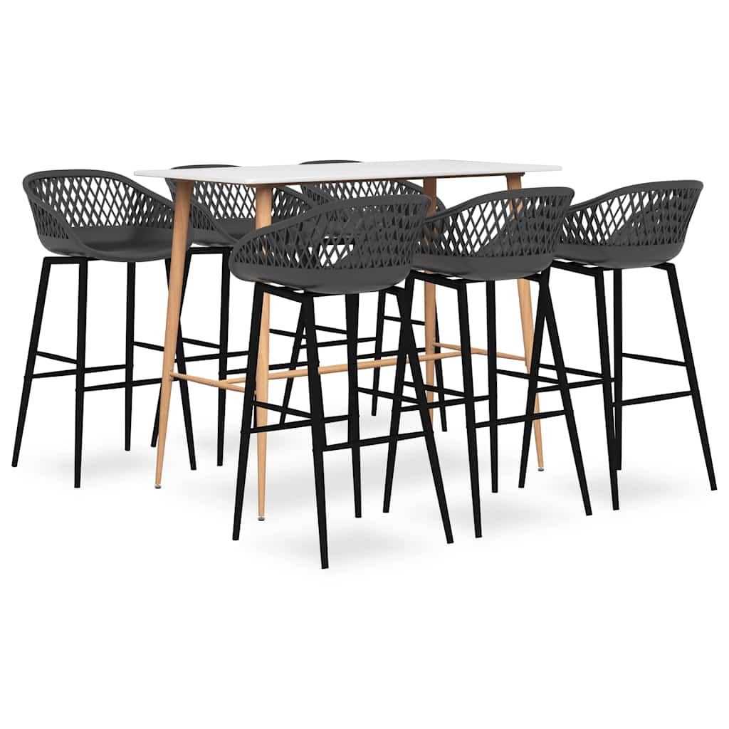 vidaXL 5-Piece Bar Set White and Black