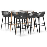 vidaXL 5-Piece Bar Set White and Black