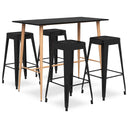 vidaXL 5-delige Barset wit en zwart