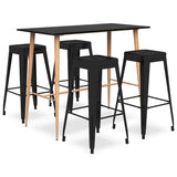 vidaXL 5-delige Barset wit en zwart