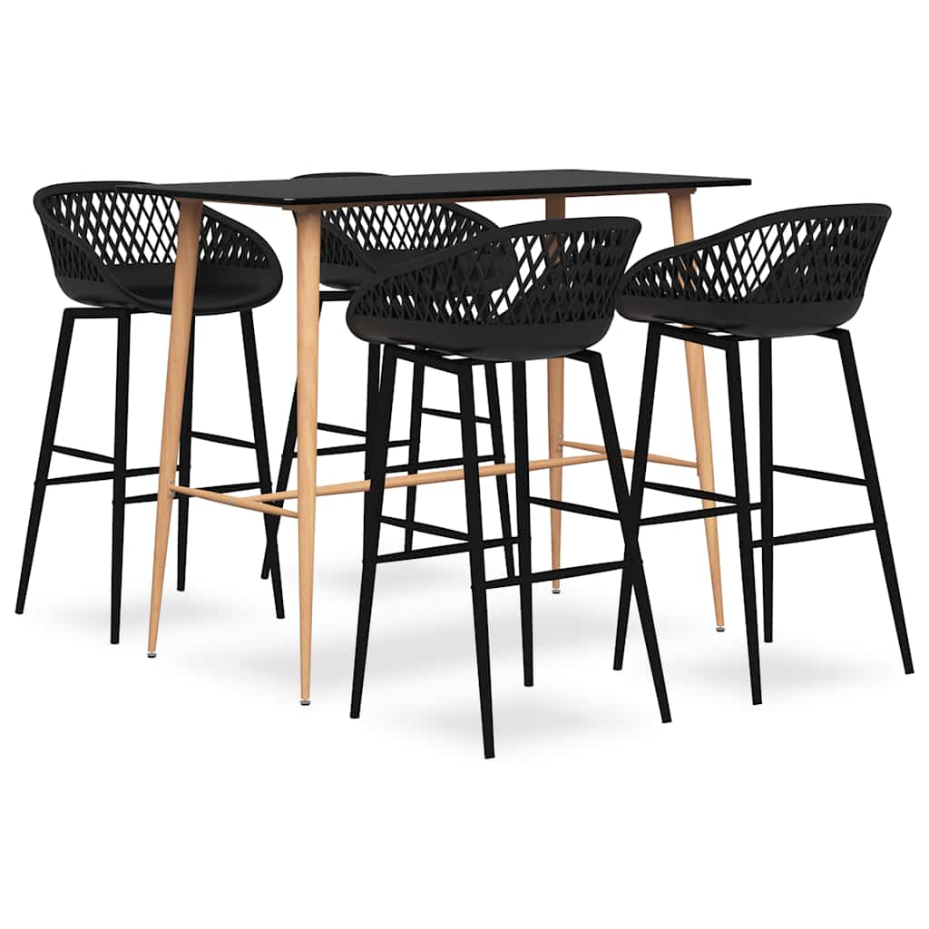 vidaXL 5-Piece Bar Set White and Black
