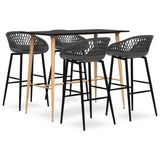 vidaXL 5-Piece Bar Set White and Black