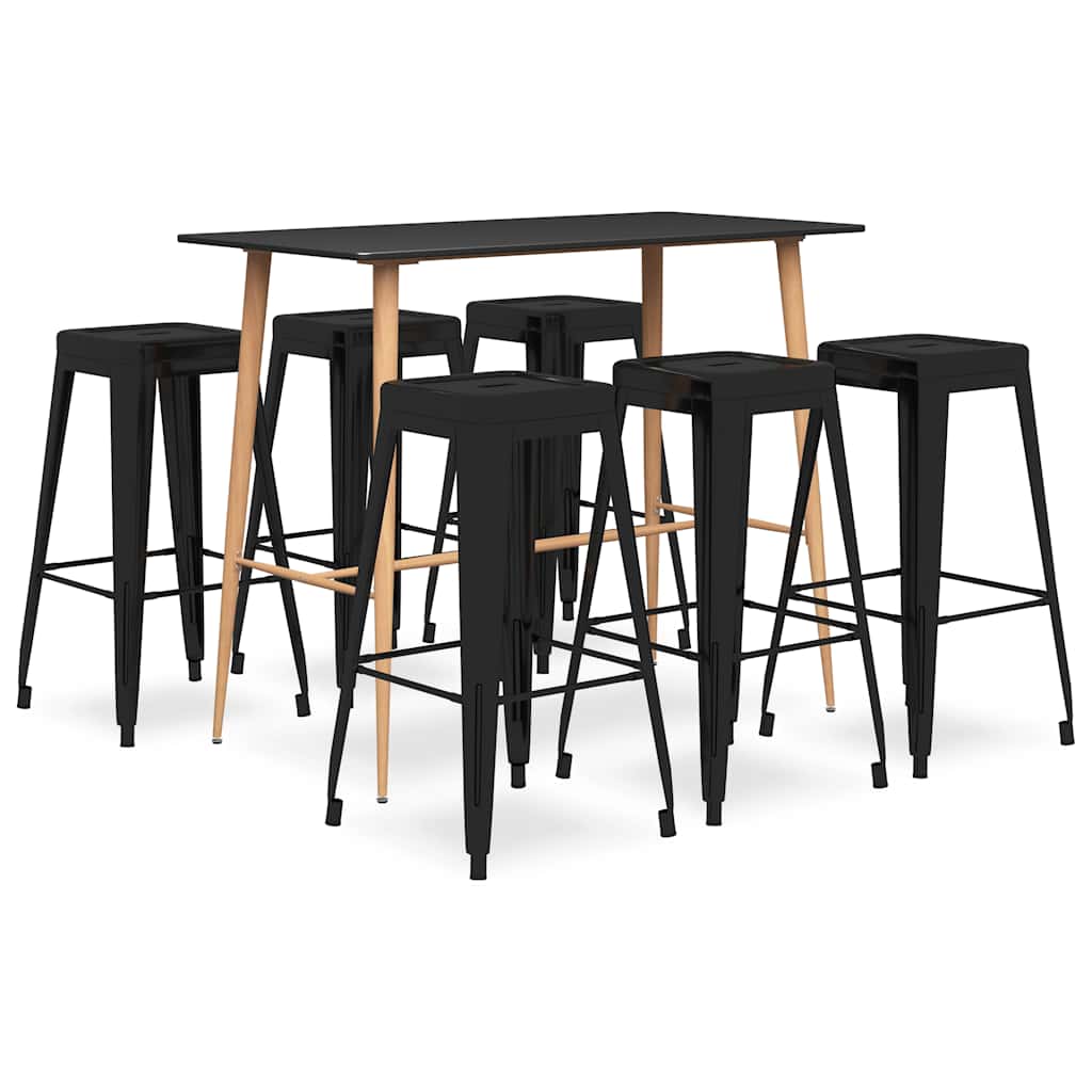 vidaXL 5-delige Barset wit en zwart