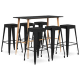 vidaXL 5-delige Barset wit en zwart