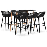 vidaXL 5-Piece Bar Set White and Black